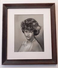Exceptional 1965 Drawing of Teenage African-American Girl – Signed “Alex” picture
