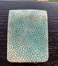 Antique British Alpaca Metal Ray Stingray Skin Shagreen Covered Matchbook Case picture