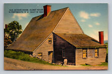 Postcard Old Jackson House Oldest House In Portsmouth NH Linen Tichnor Postcard picture