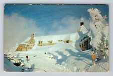 Timberline Lodge OR-Oregon, Lodge Covered by Snow Mound, Vintage Postcard picture