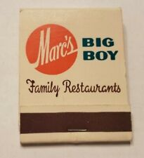 Vintage Marc's Big Boy Family Restaurants Hamburger Matchbook Matches Unstruck picture