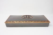 Vintage Hyde Park Brass/Copper Cork Lined Cigar Box with W on Top 8