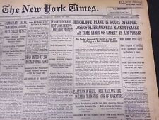 1928 MARCH 15 NEW YORK TIMES - HINCHLIFFE PLANE IS HOURS OVERDUE - NT 5361 picture