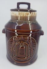 Vintage McCoy Pottery Bicentennial 76 Brown Drip Milk Jug Cookie Jar #154 10.25