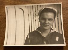 Vintage 1940s US Navy Sailor Young Man in Uniform Original Real Photo P11c16 picture