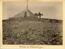 France, La Croix de Chamrousse and two donkeys, ca.1895, vintage albumen print Vint picture
