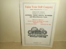 1948 Union Twist Drill Co. Cutters, Drills & Reamers Tool Catalog R w/Price LIst picture