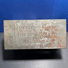 Antique Advertising Bremner Brothers Butter Wafer Embossed Tin Container Chicago picture