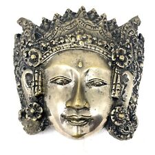 Vintage Metal Wall Hanging Buddhism Figurine Mask, Home Decorative Collectible picture