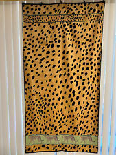 Vintage Beach Towel Cheetah Print and Border Cotton Terrisol NWOT Made Brazil picture