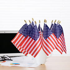 50 Pack Small American Flags on Stick 5X8 Inch/Mini American USA Flags/Us Handhe picture
