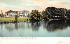 Postcard River Scene Navarre Place in South Bend, Indiana~125911 picture