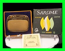 Stunning Vintage Sarome Elegance Gold Tone Petrol Lighter - Mint In Box UNFIRED  picture