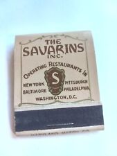 The Savarins Restaurants New York Washington Pittsburgh Matchbook picture
