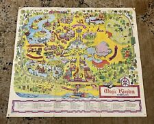 Vintage 1970s Walt Disney World Guide To The Magic Kingdom Map 27.75” X 25” picture