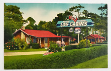 1940s Log Cabins US 98 Panama City St Andrews Florida FL Postcard Roadside picture