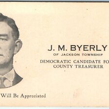 c1920s Iowa Jackson Township County Treasurer Candidate Campaign Card Byerly C25 picture