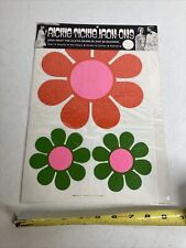 NOS Vintage 1968 Pop Art Rickie Tickie Stickies Psychedelic Flowers Iron-ons picture