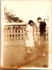 Young Man Woman Couple African American Black & White Vtg Photo 2