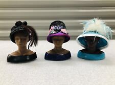 Set of 3 Harriet Rosebud Miniature Busts with Hats picture