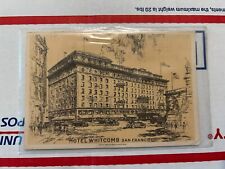 Vintage Linen Postcard HOTEL WHITCOMB 1920 - Two 1 Cent Benjamin Franklin Stamps picture