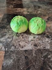 Vintage - 1976 - Enesco - Green Cabbage Salt and Pepper Shakers picture