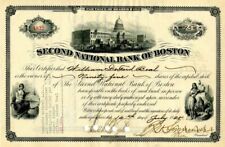 Second National Bank of Boston - Stock Certificate - Banking Stocks picture