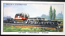 GREAT WESTERN RAILWAY  120 Ton Crocodile Wagon  Vintage 1938 Card  ED03MS picture