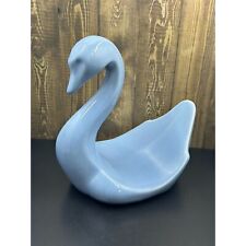 Vintage Mid Century Vohann Of California Blue Art Pottery Swan Towel Holder picture