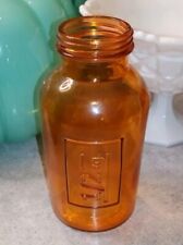 Vintage Orange Colored Apothecary Jar Glass 1/2 kg Vase Embossed Numbered  picture