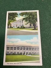 Vintage Old Postcard Heard Memorial & High School North East Pa picture