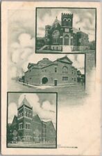 c1900s JOPLIN, Missouri Postcard Multi-View - Three Church Buildings / Unused picture