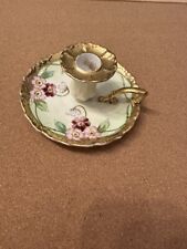 Pickard China Chamber Stick Candle Holder w/Finger Loop -Gold Trim picture