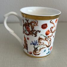 Vtg KULTURGUT AG Bone China Mug Tea Coffee Cup White Floral Birds & Gold Trim picture
