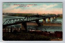 Kansas City MO-Missouri, Burlington Bridge Missouri River c1915 Vintage Postcard picture