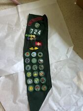 Vintage 1970s Girl Scout Sash With Pins And Badges picture