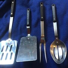 4 Vintage Kabar Stainless Kitchen Utensils Spatula Slotted Spoon Meat Fork picture