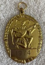 1974 German Carnival Medal Badge Medallion Jester / Clown Playing Instrument picture