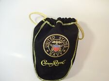 Custom Crown Royal Black Bag w/ US Navy Military Service Patch picture