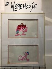 PINK PANTHER  double header - two matted animation cells Hanna Barbera classic picture