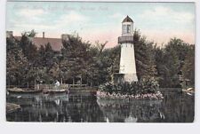 PPC Postcard MI Michigan Detroit Palmer Park Light House Boats On Water picture