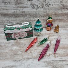 VTG Old World Christmas Lot Tree Glass Ornament Germany Bears ~ Ice cycles  picture