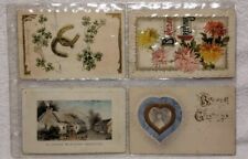 NICE Lot Of 4 Antique Postcards Birthday. Embossed, Stamped/Postmarked. Unique picture