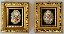  Gilt Framed Miniature Paintings England P G Collins Hand Painted Porcelain  picture