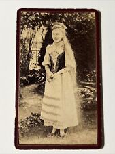 antique 1870 Woman w Very LONG HAIR CDV Carte de Visite Photo Outdoors picture