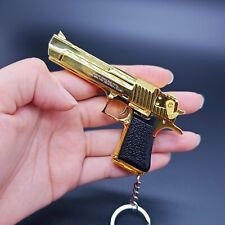 Mini Gun Keychain,1:3 Desert Eagle Keychain Metal Pistol Keychain for Men Son picture