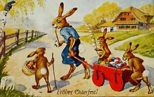 Superb Fantasy 1930 Dressed Rabbit family delivers Easter Eggs Germany Berlin picture