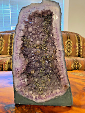 Large Natural Amethyst Geode Cathedral with a Mining Scene Inside picture