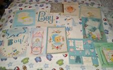Lot Of 12 Various VINTAGE ADORABLE Cute Baby Boy Cards Guc Rare picture