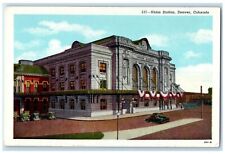 Denver Colorado Postcard Union Station Exterior Building c1940 Vintage Antique picture